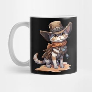 Cute Sheriff Cat with a Cowboy Hat Mug